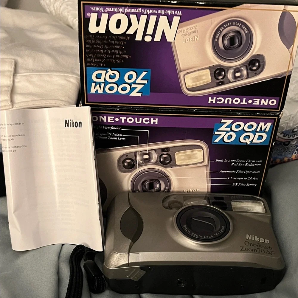 Nikon One•Touch Zoom 70 QD Camera - Silver and Black